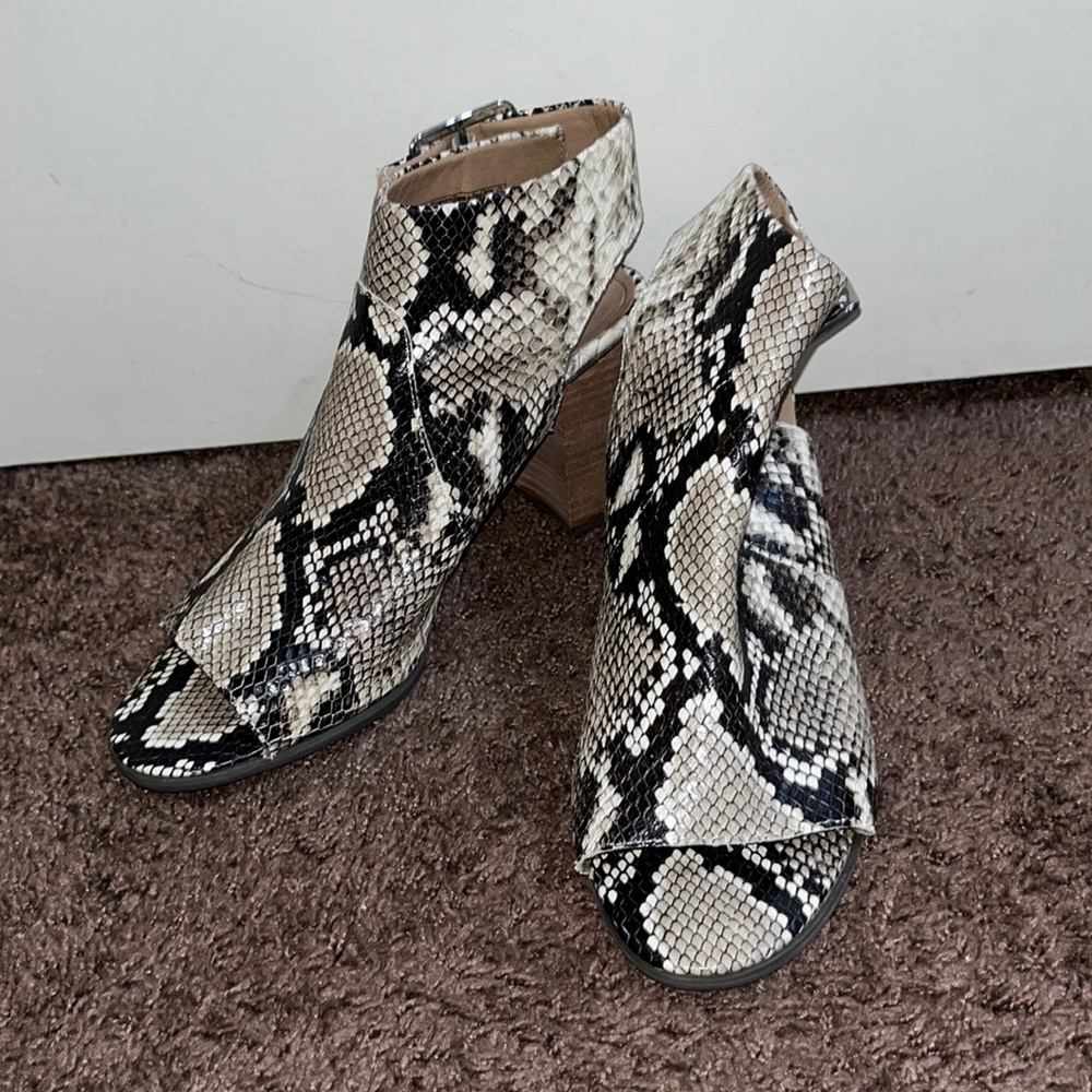 Snakeskin Heeled Booties